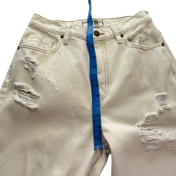 WE THE FREE CRVY Straight Shooter Jean Ivory 28 Free People Boho Distressed - Picture 15 of 16